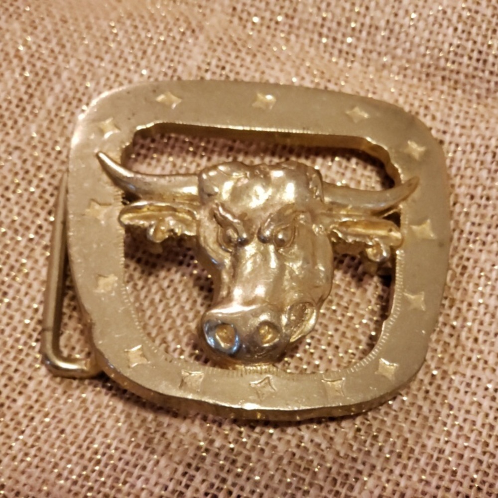 Lucky Brand vintage taurus Belt buckle